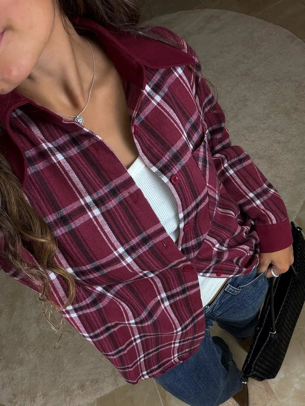 Camisa de Franela de Cuadros en Rojo