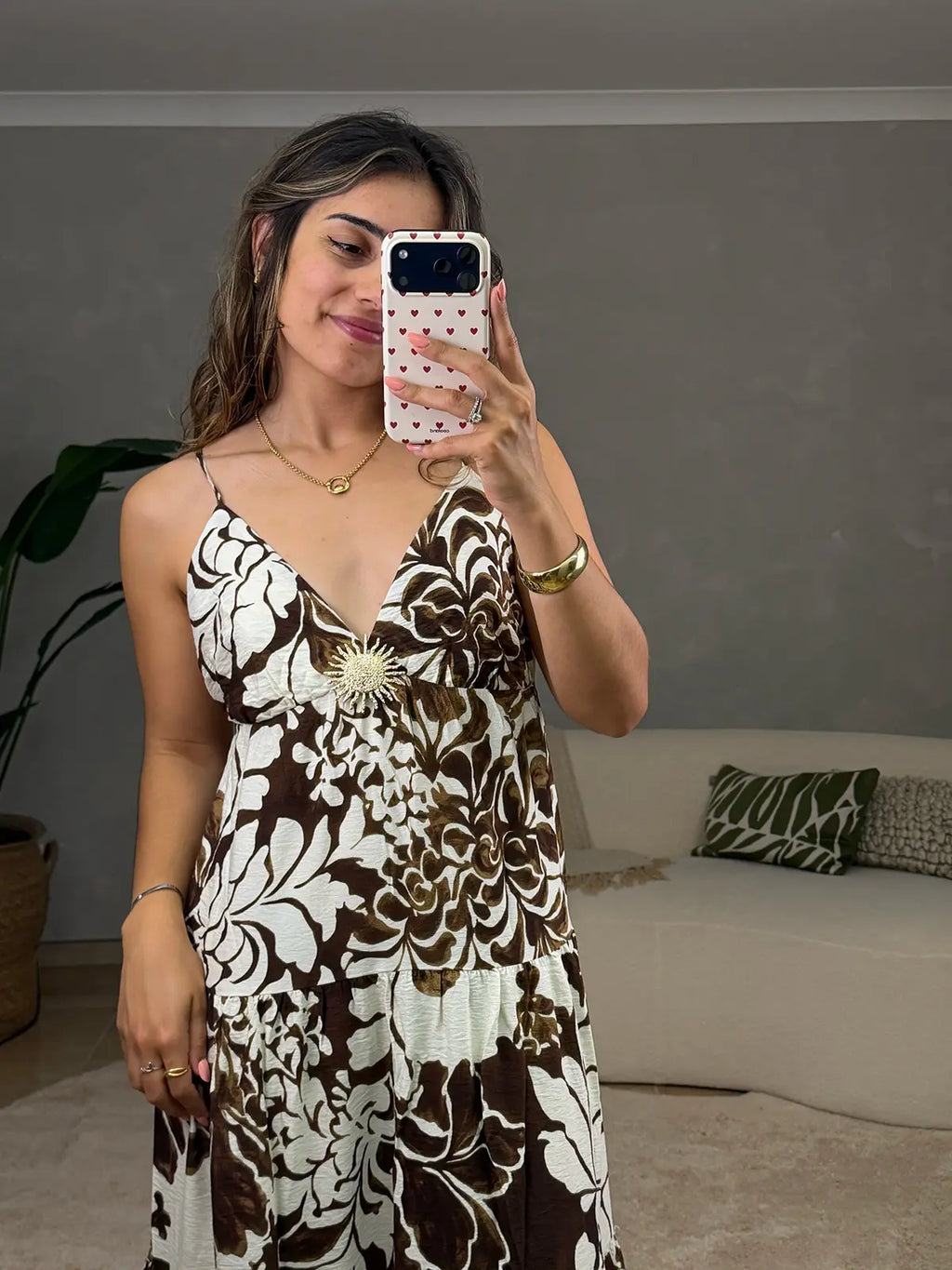 Vestido Floral Castanho
