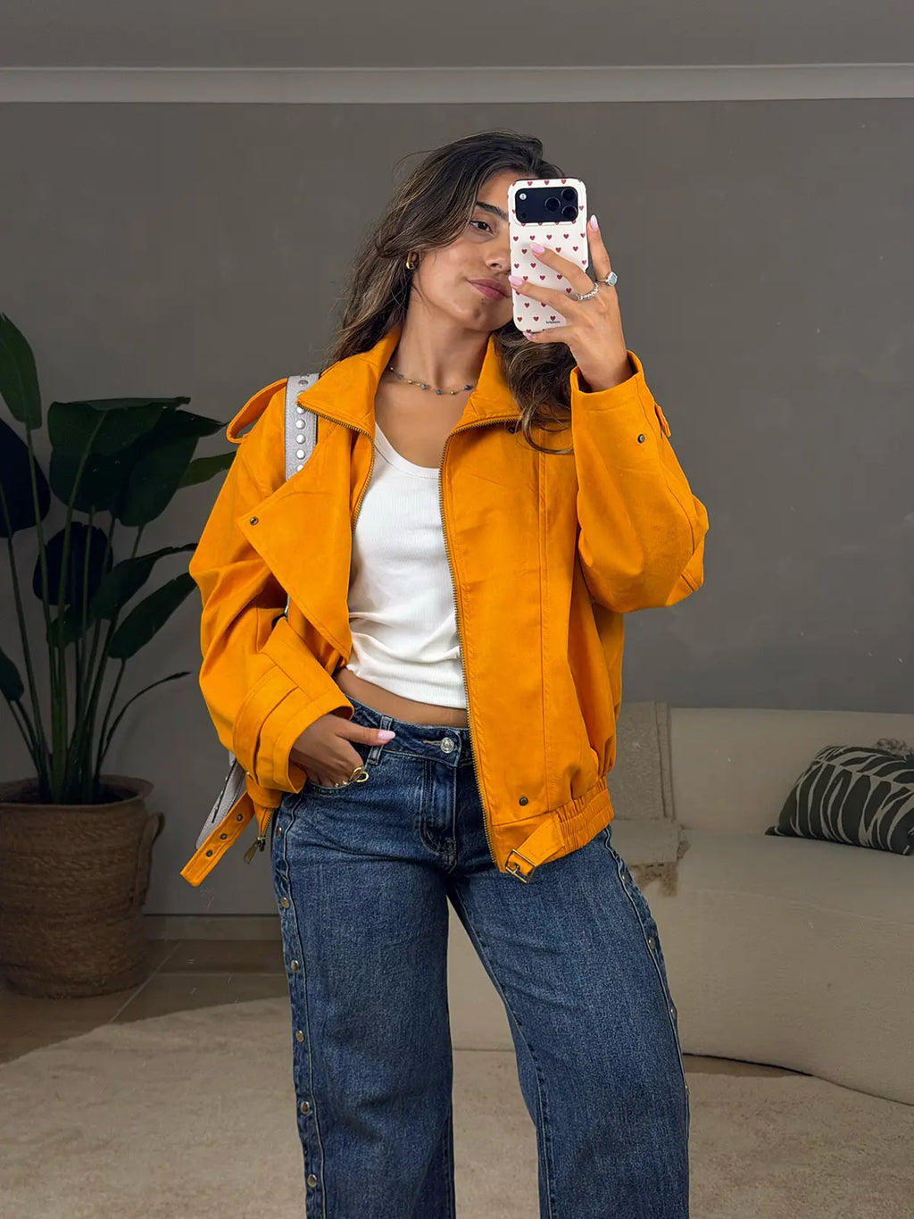 Casaco Camurça Oversize Amarelo Manteiga