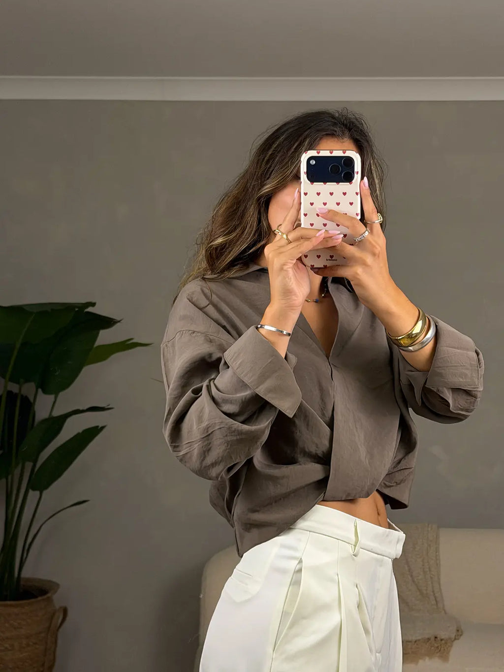 Blusa Efeito Trespasse Camel