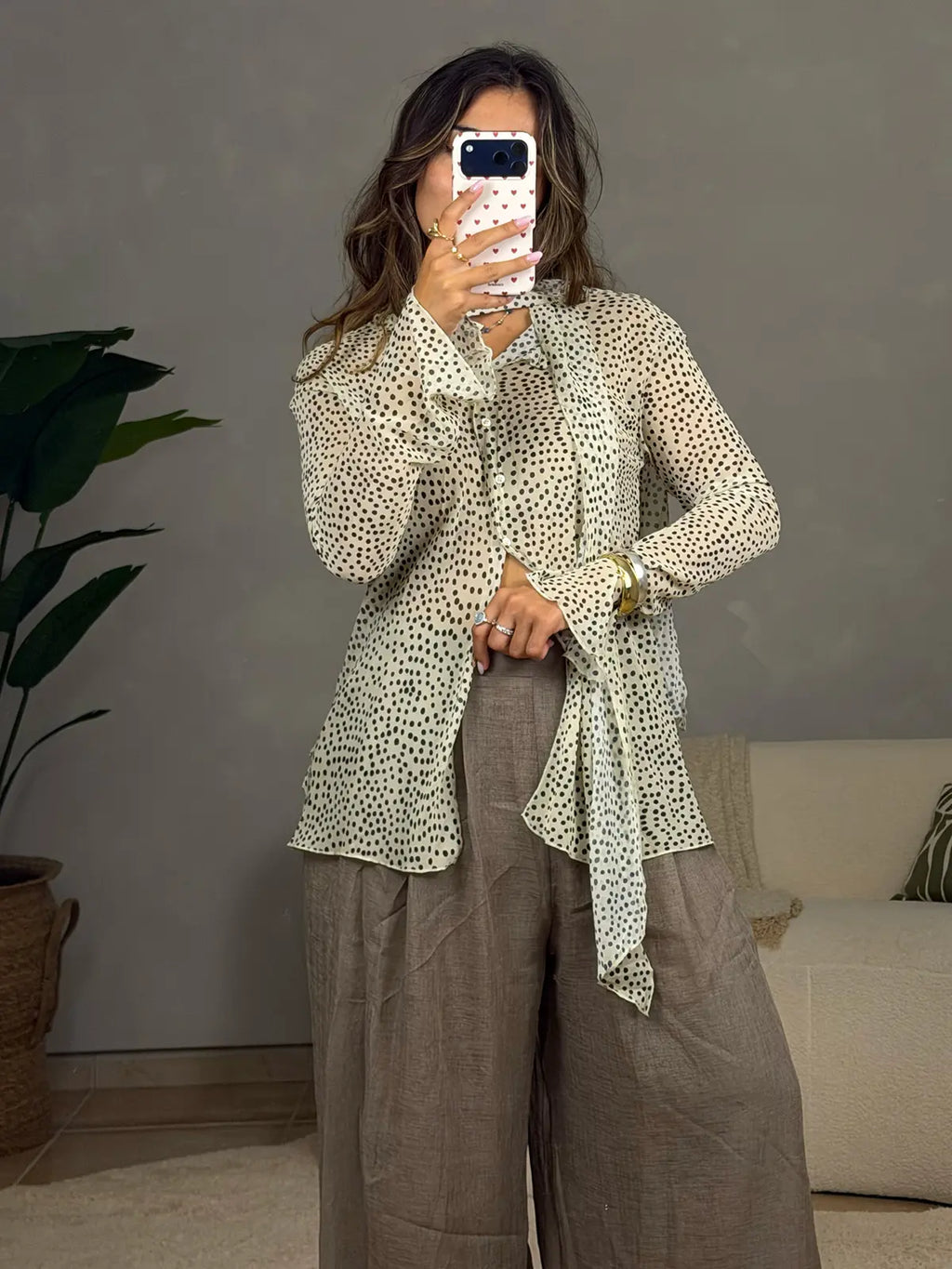 Blusa Animal-print com Lenço