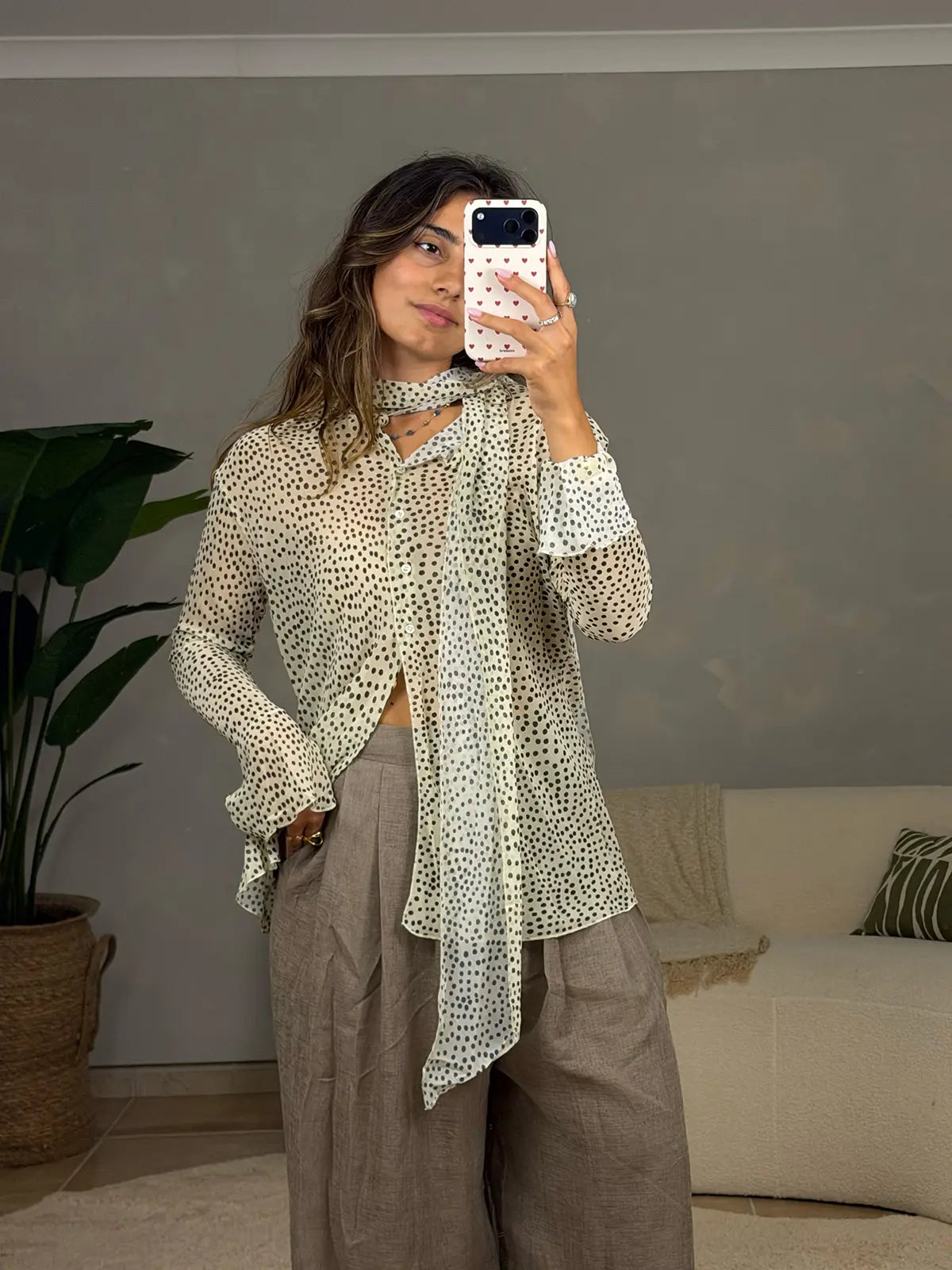 Blusa Animal-print com Lenço