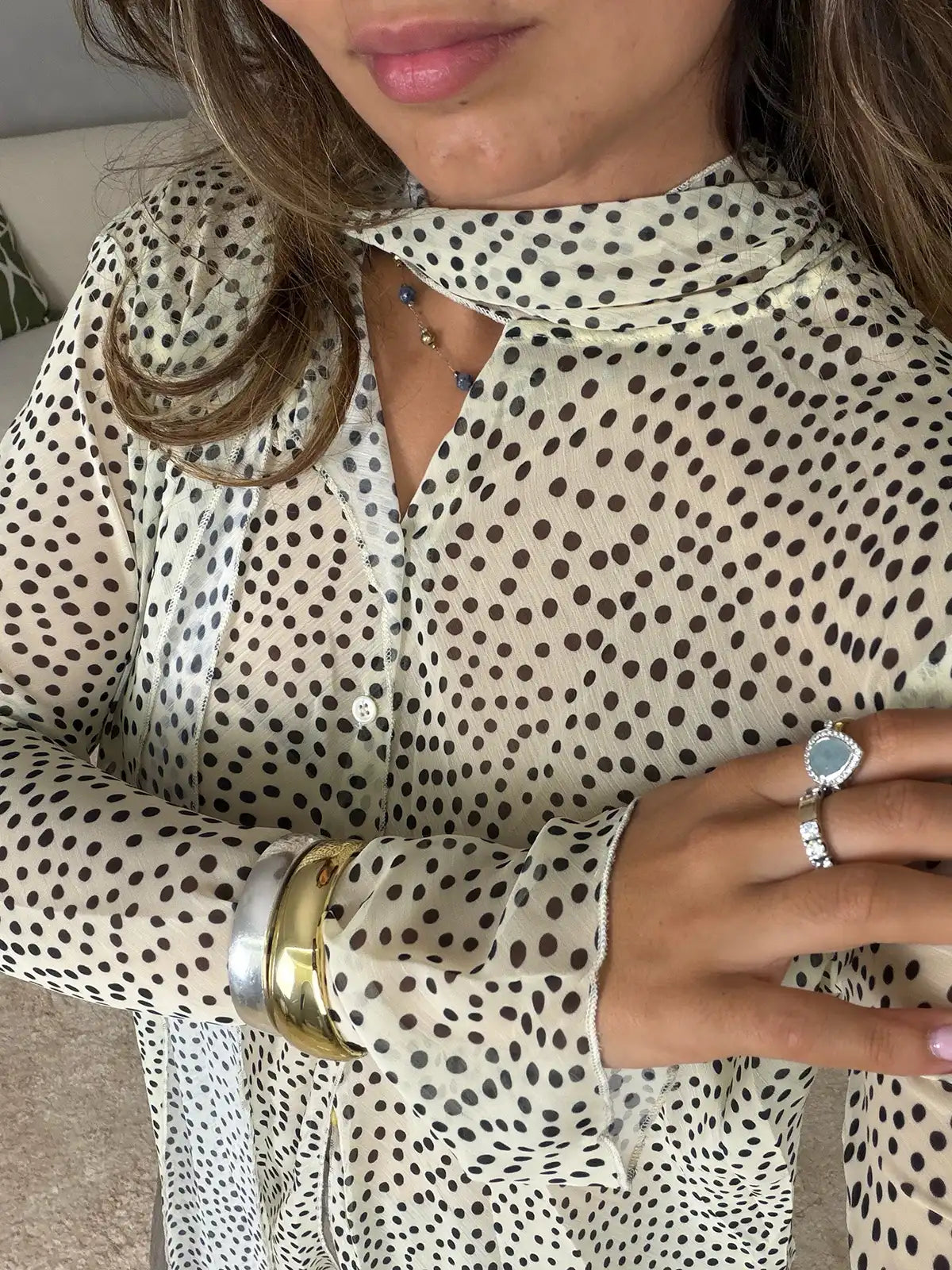 Blusa Animal-print com Lenço