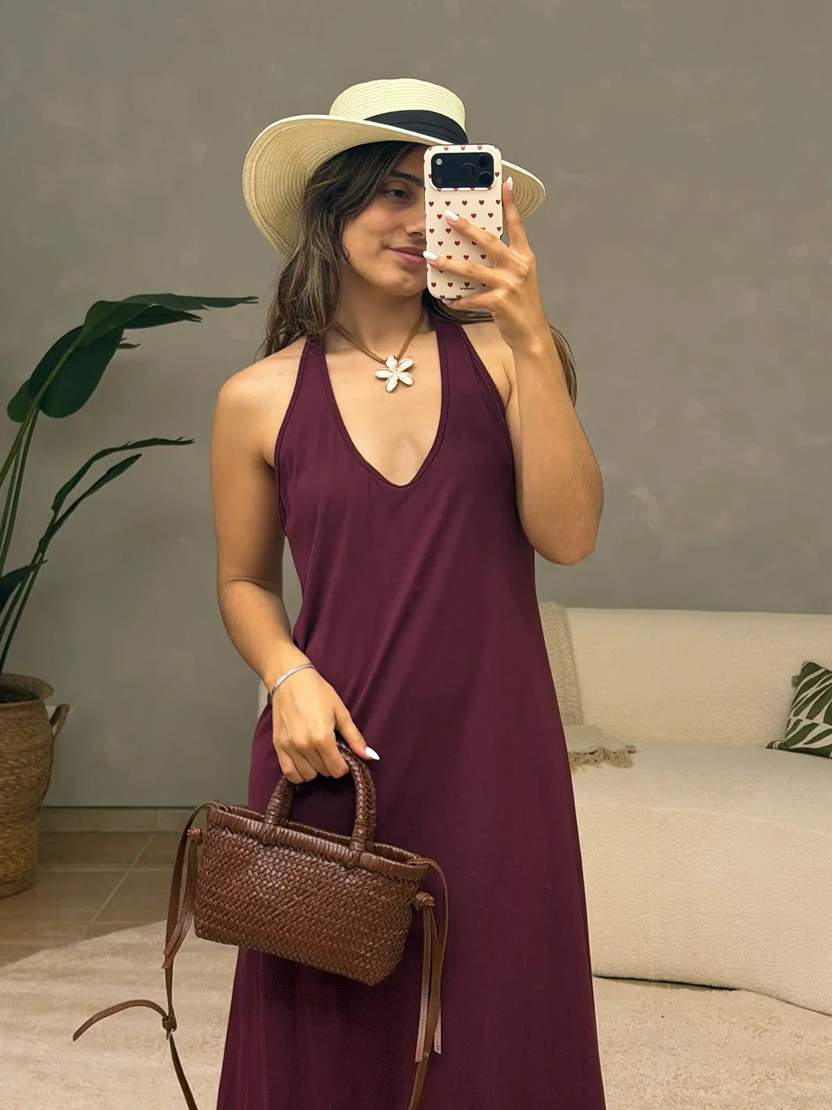 Vestido Bordô Comprido Lumina