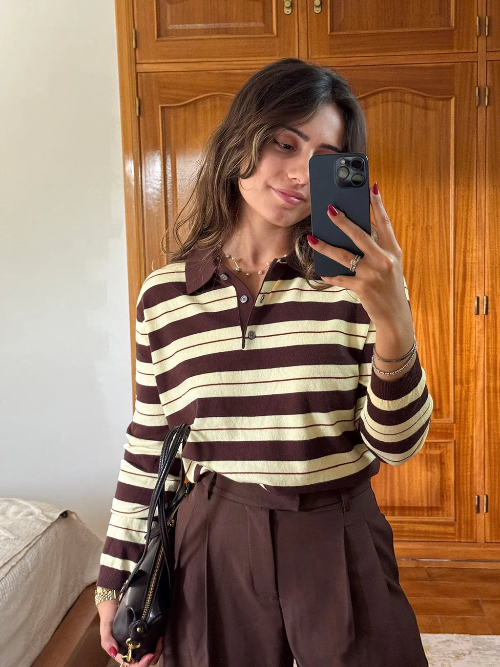 Polo de Malha às Riscas Amarelo