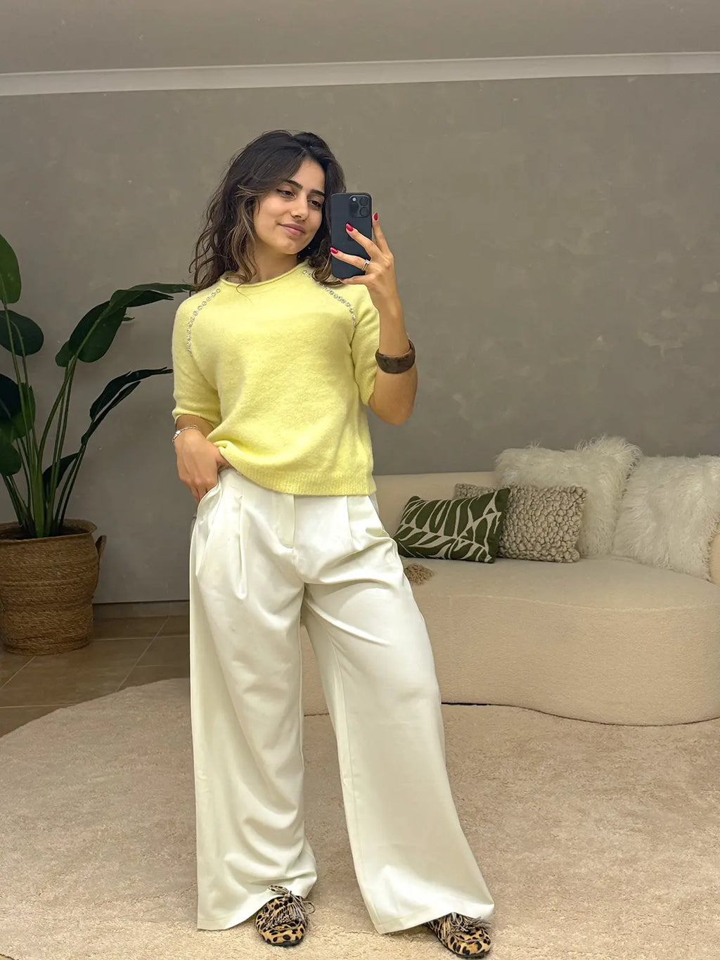 Camisola Malha Amarelo Manteiga