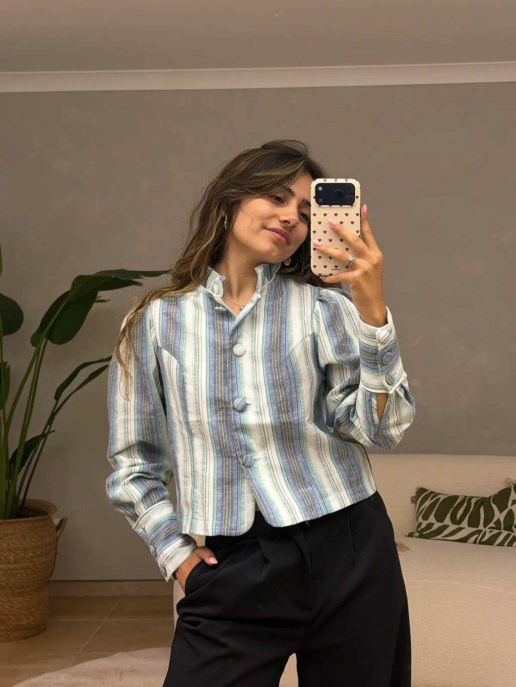 Camisa às Riscas Tons Pastel
