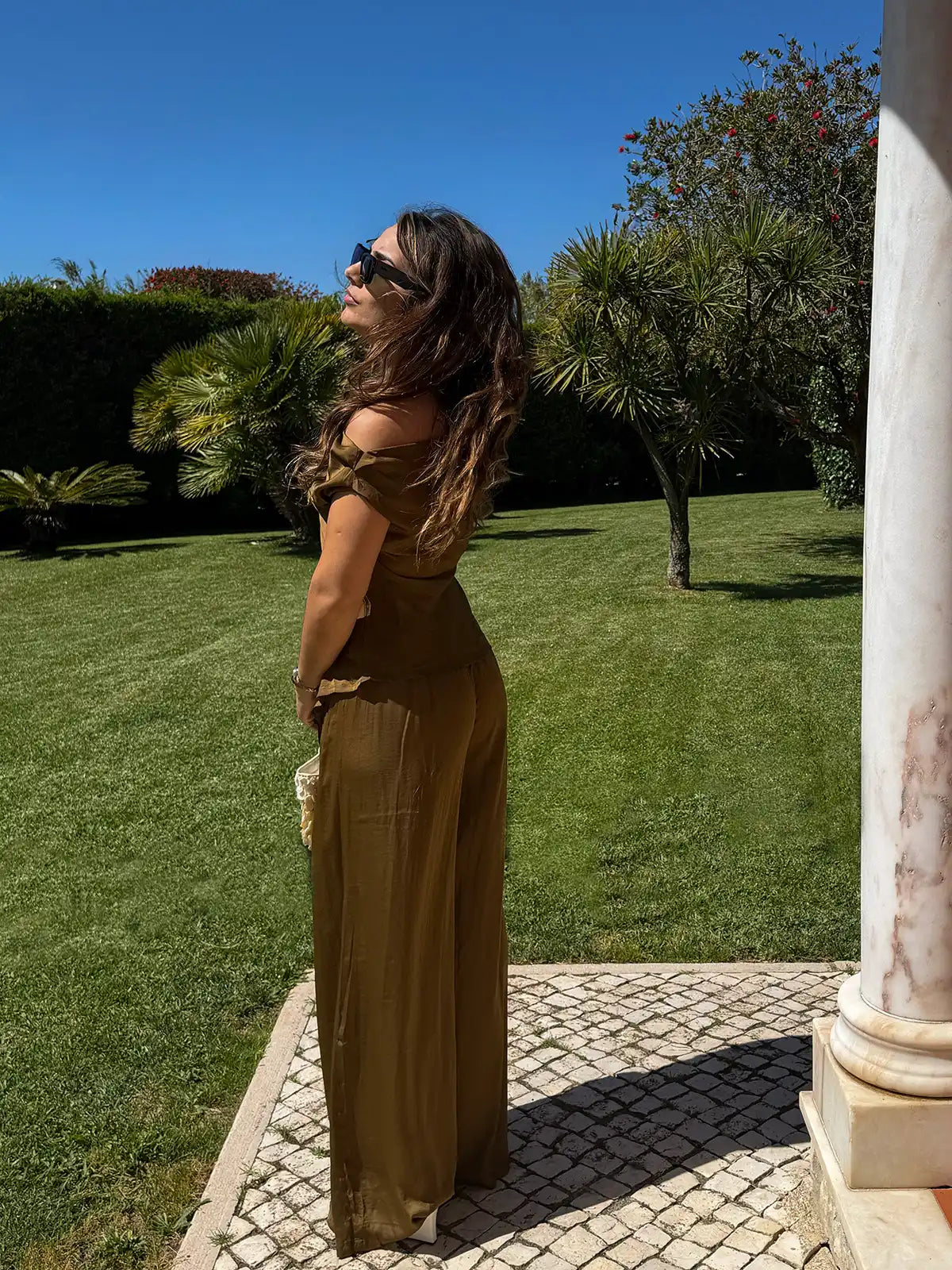 Calças Kaki Fluídas