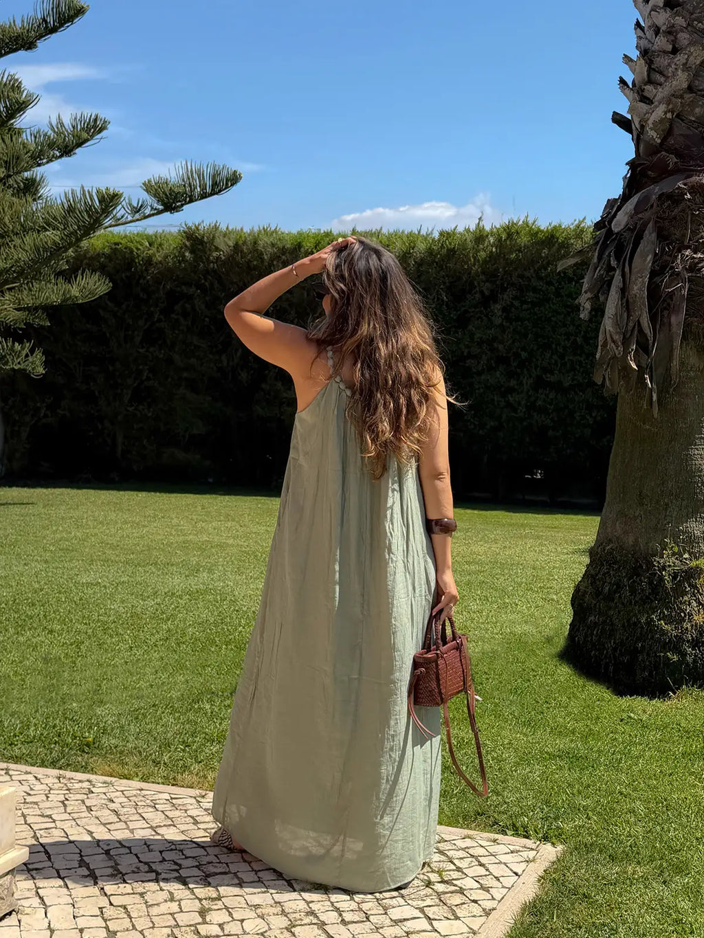 Vestido Maxi Verde Argila