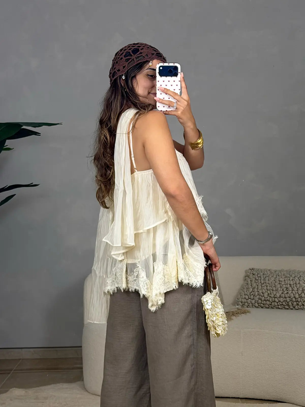 Top Boho com Renda