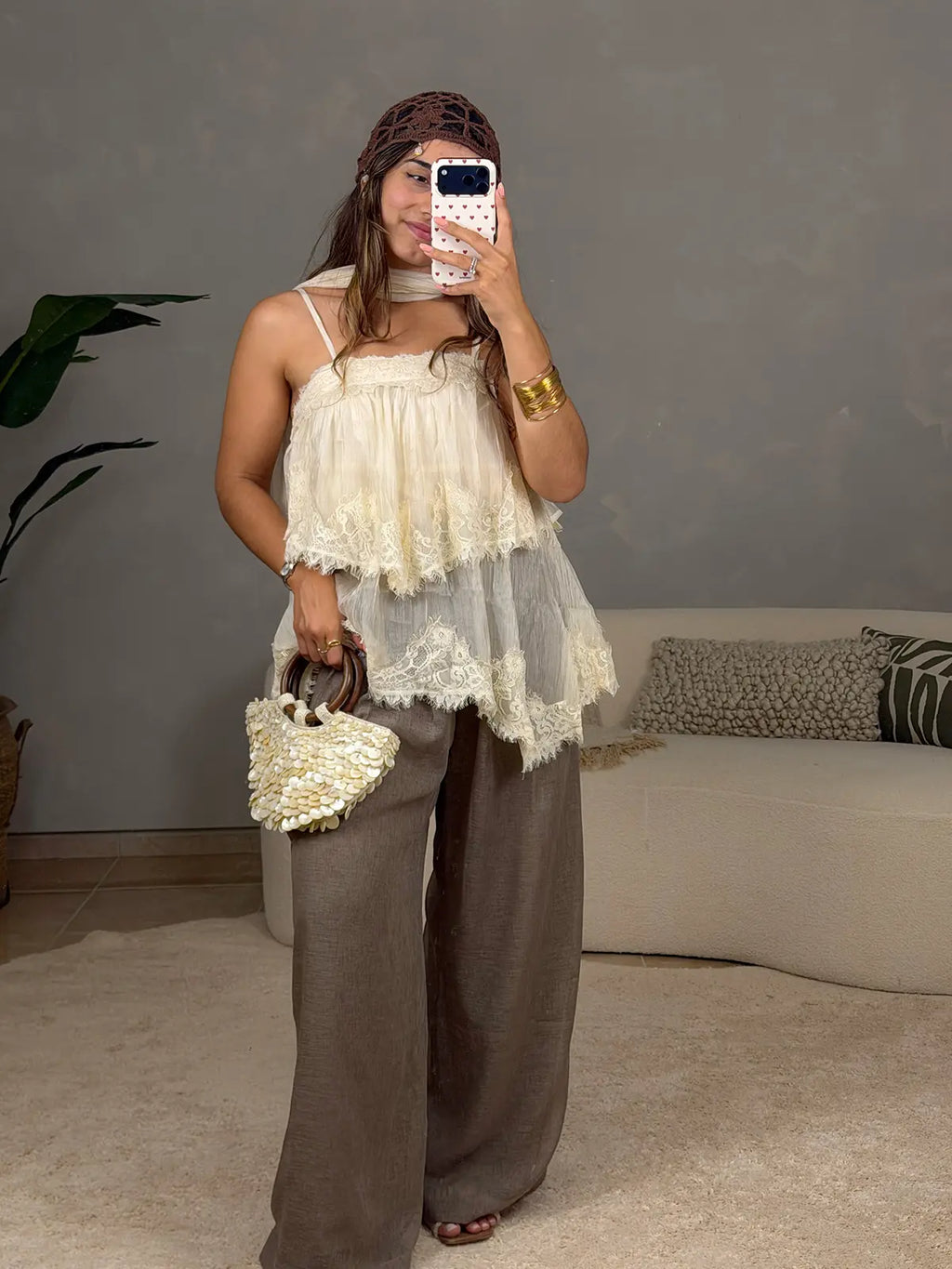 Top Boho com Renda