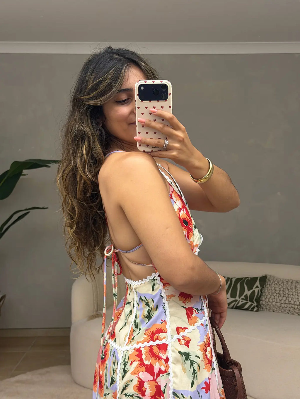 Vestido Floral Maxi com Atilhos