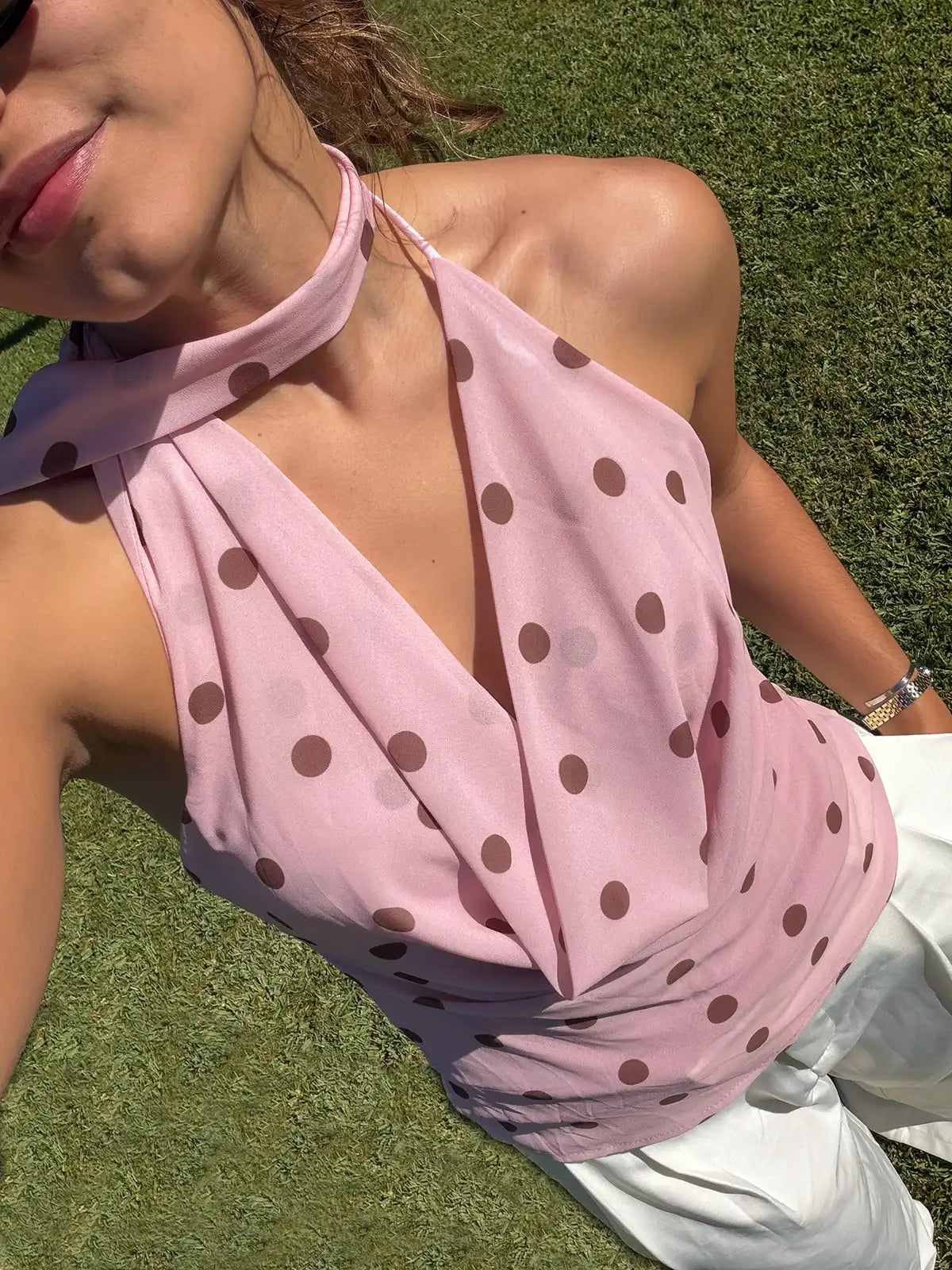 Top Polka Dot Rosa