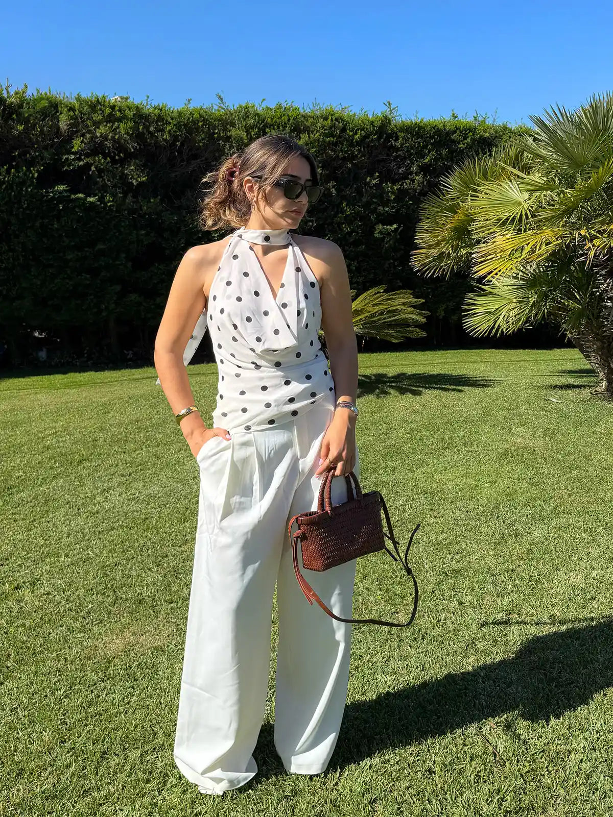 Top Polka Dot Branco