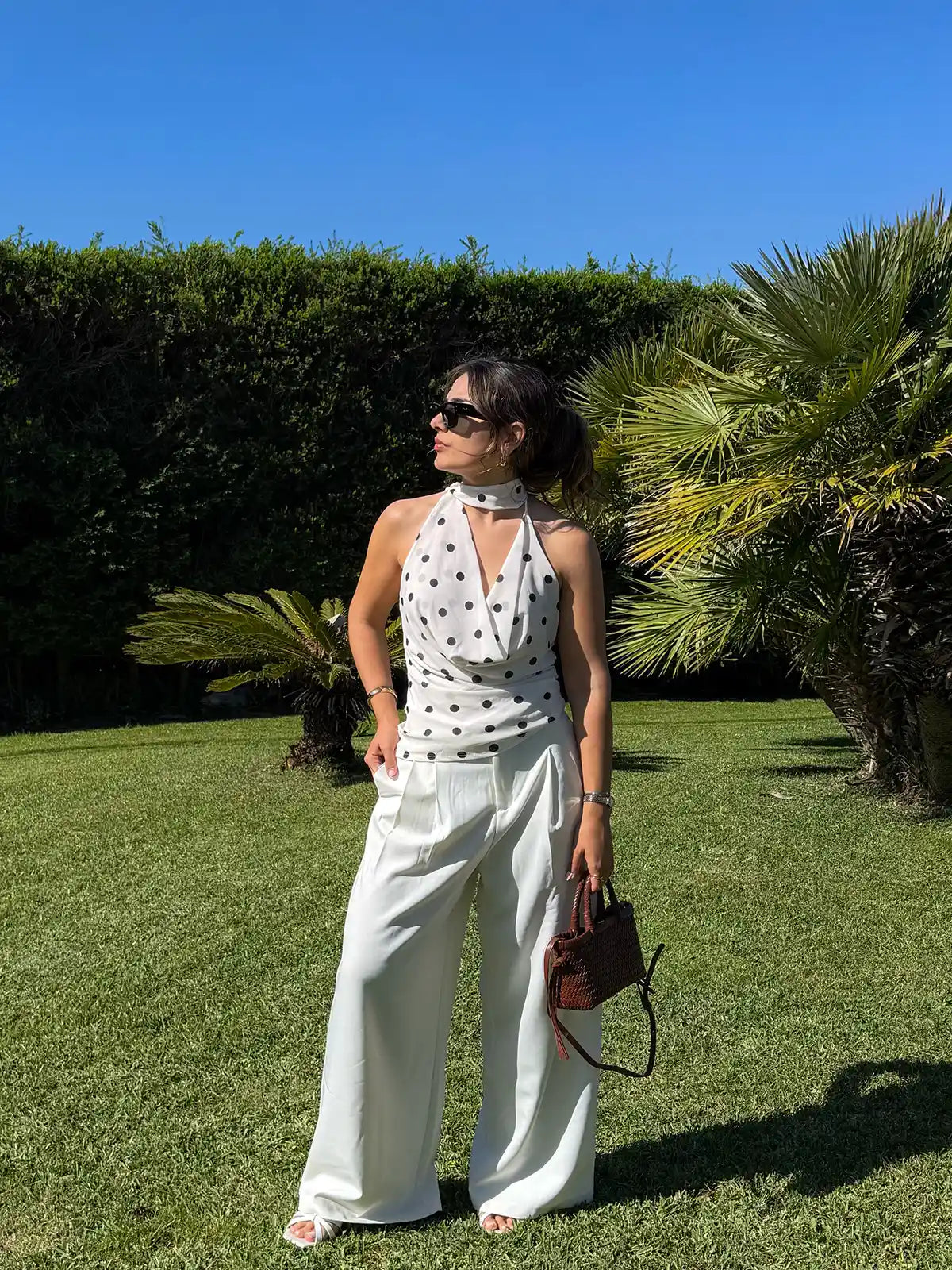 Top Polka Dot Branco
