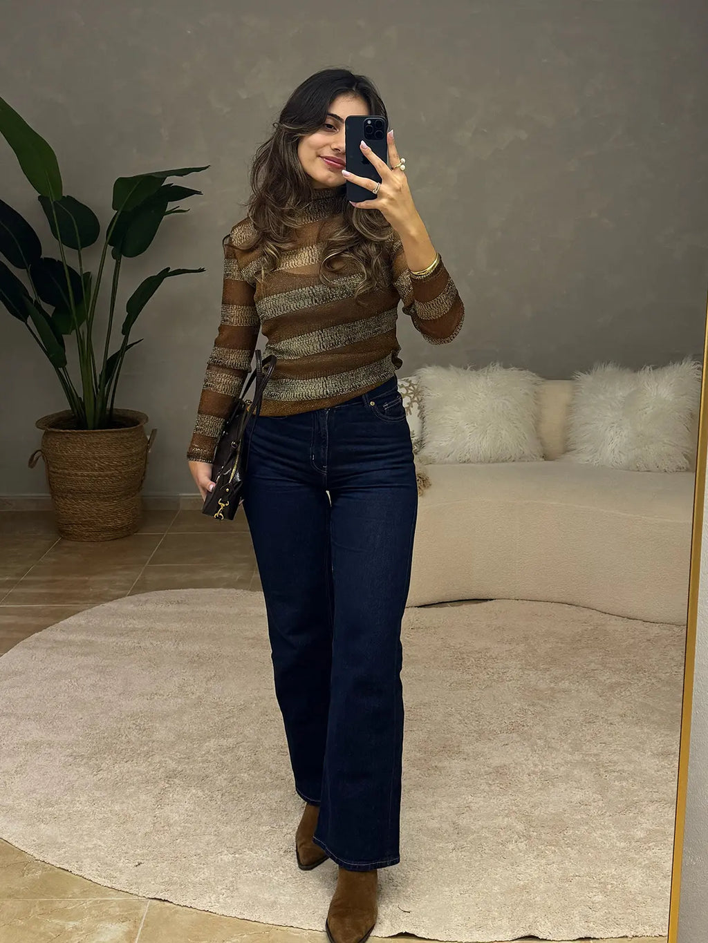 Camisola às Riscas Semi-transparente