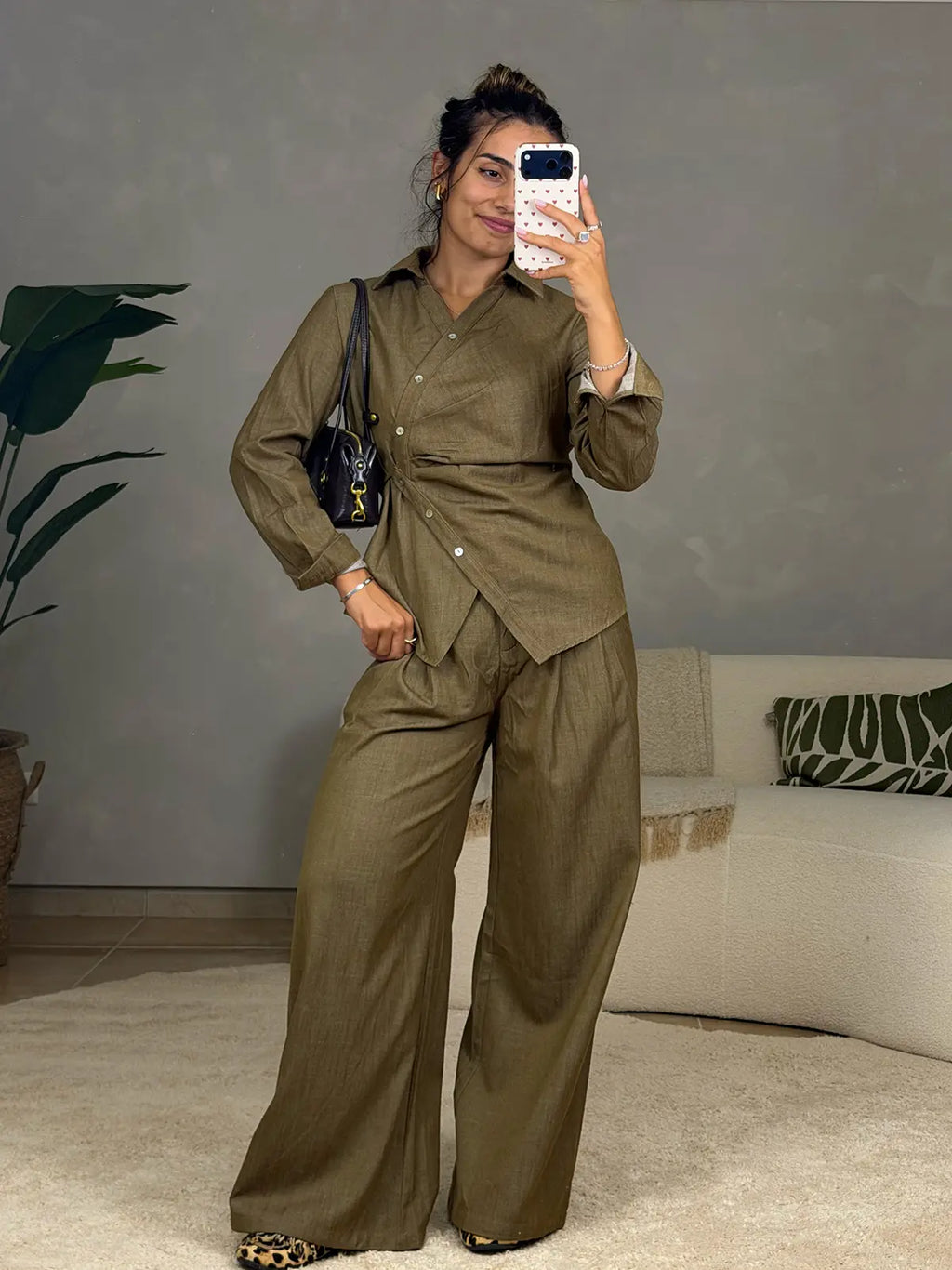Conjunto Taupe com Botões