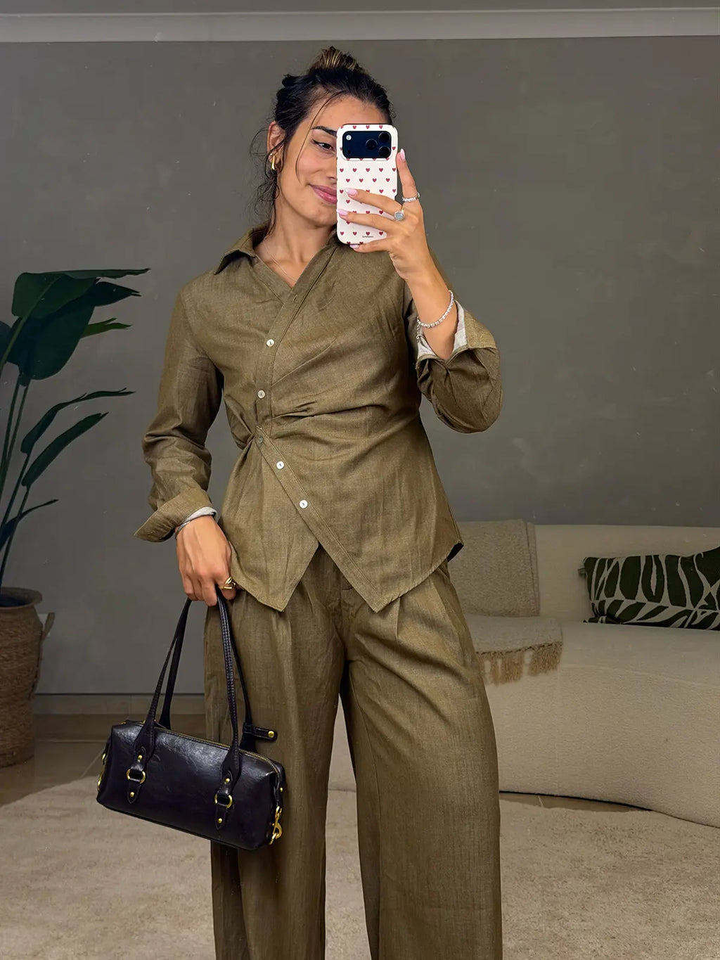 Conjunto Taupe com Botões
