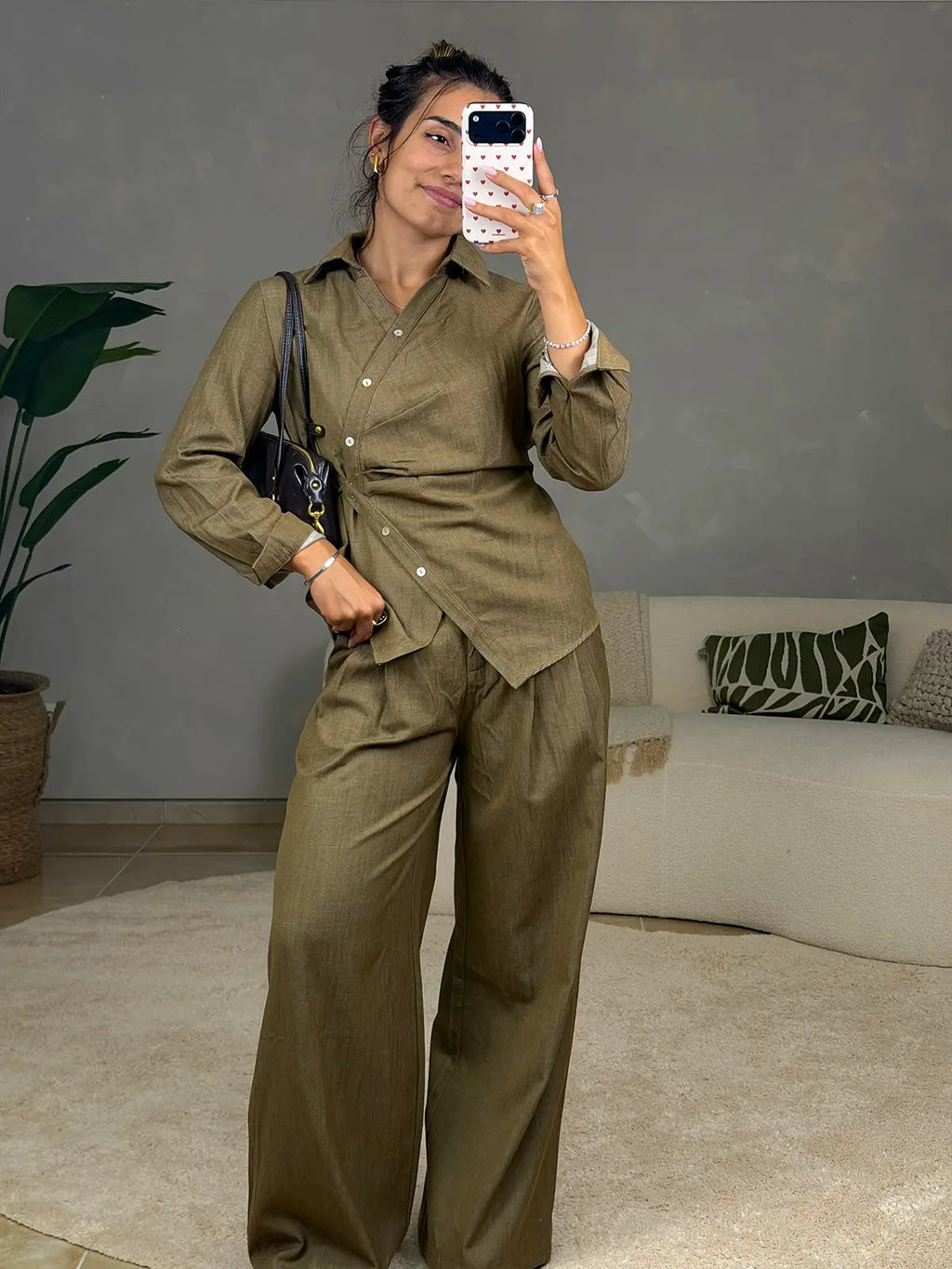 Conjunto Taupe com Botões