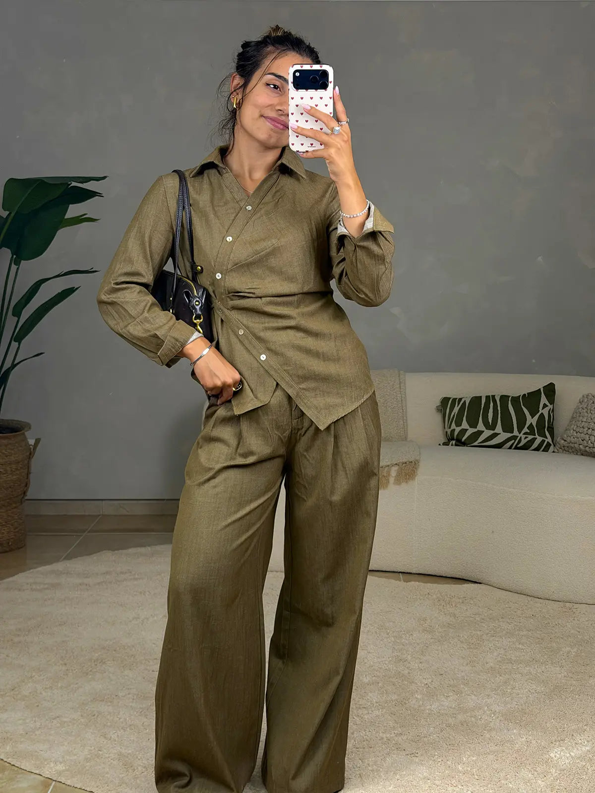 Conjunto Taupe com Botões