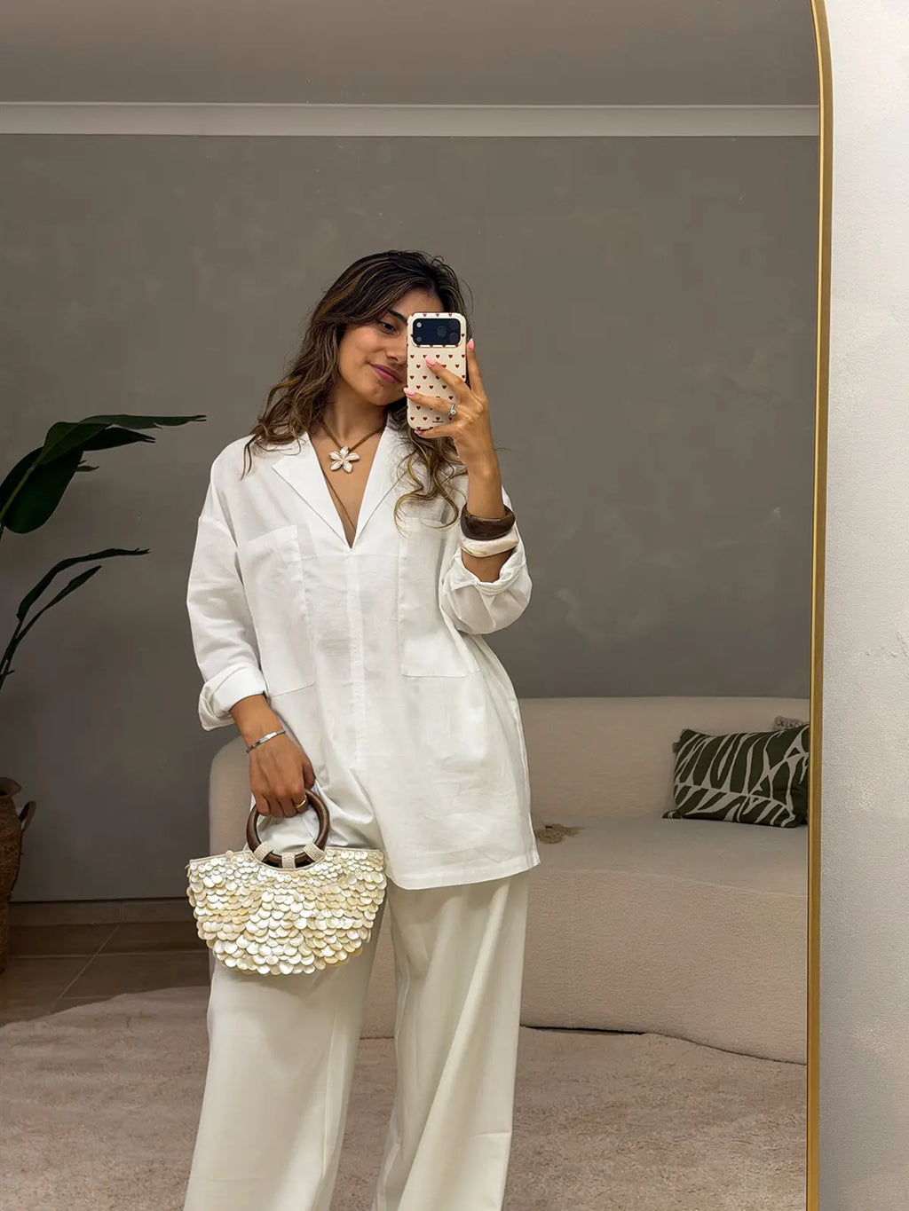 Camisa Oversized Branca 100% Linho