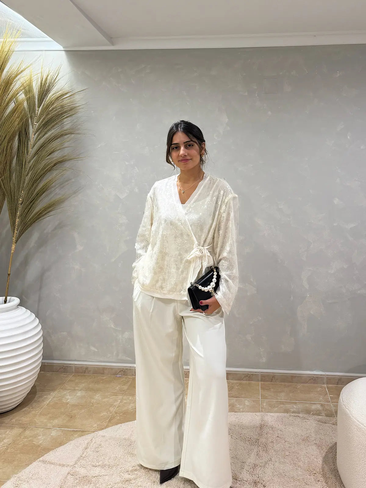 Casaco de Lantejoulas Branco