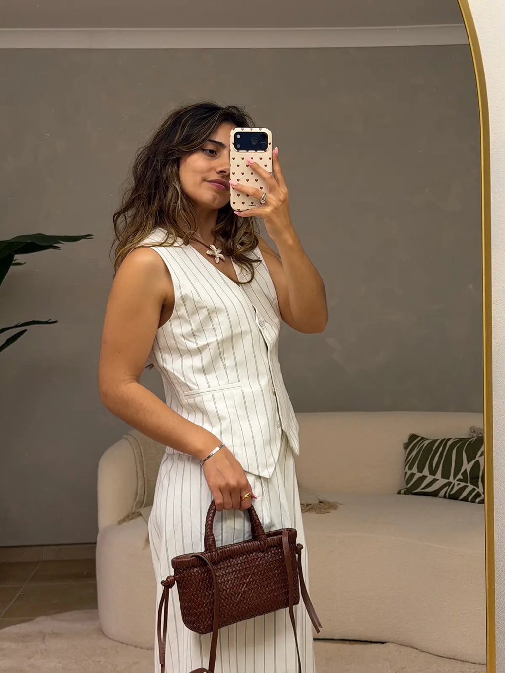 Conjunto Branco às Riscas