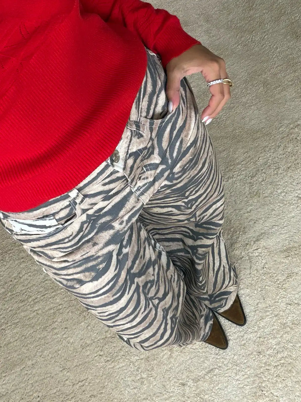 Calças Animal-print Zebra